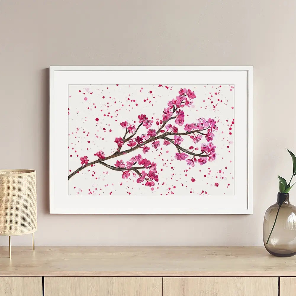 Cherry Blossom Splash Framed Art Print Cherry Blossom Splash Framed Art Print wall art product Emma LC Art