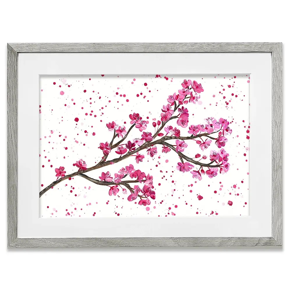 Cherry Blossom Splash Framed Art Print Cherry Blossom Splash Framed Art Print wall art product Emma LC Art