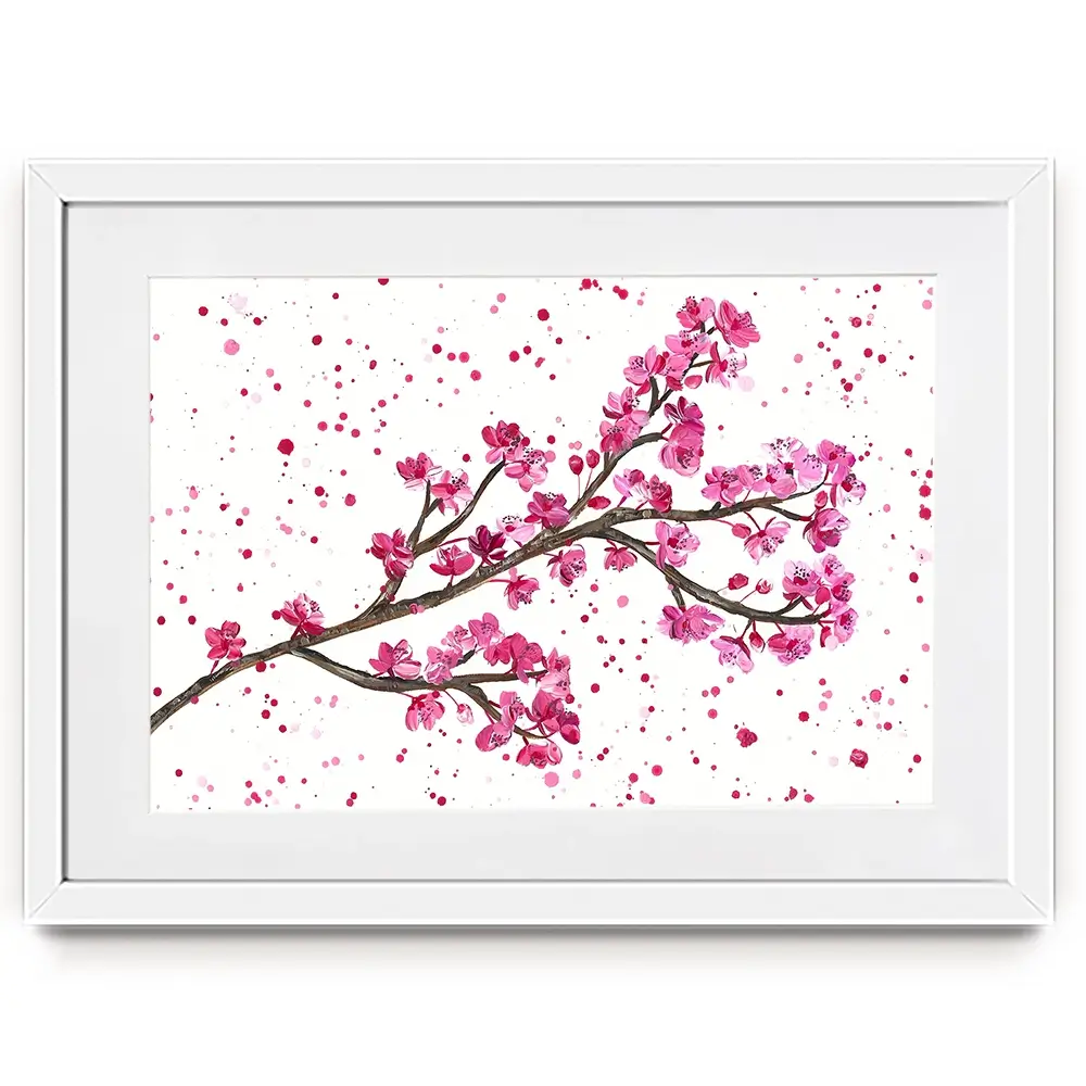 Cherry Blossom Splash Framed Art Print Cherry Blossom Splash Framed Art Print wall art product Emma LC Art