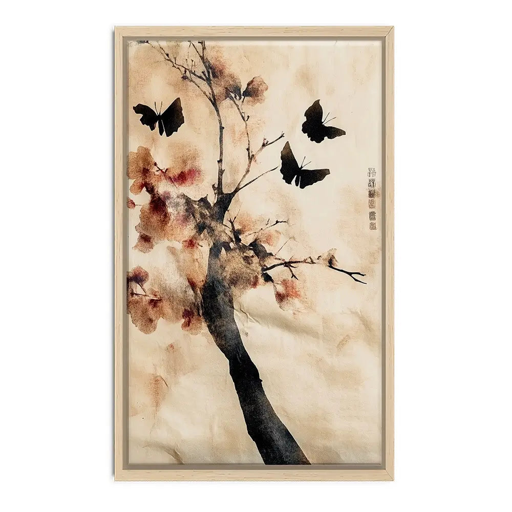Cherry Butterflies Canvas Print Cherry Butterflies Canvas Print wall art product Treechild