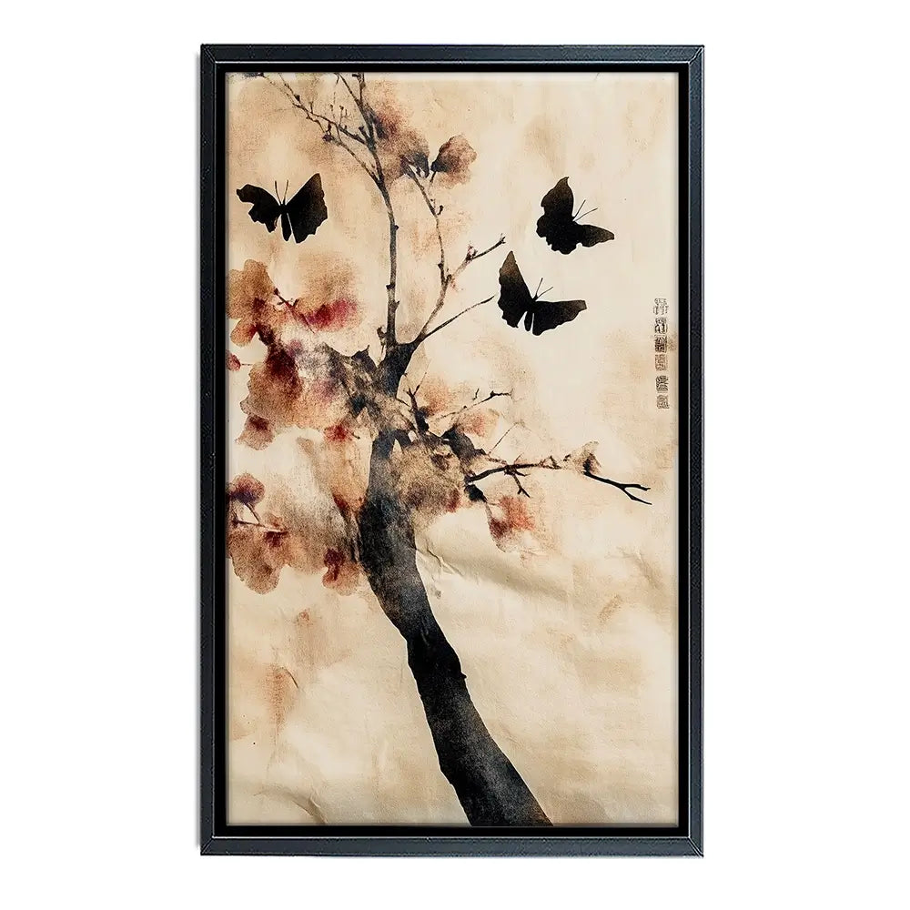 Cherry Butterflies Canvas Print Cherry Butterflies Canvas Print wall art product Treechild