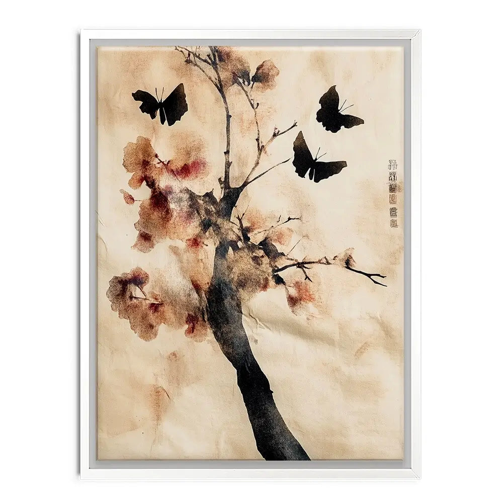 Cherry Butterflies Canvas Print Cherry Butterflies Canvas Print wall art product Treechild