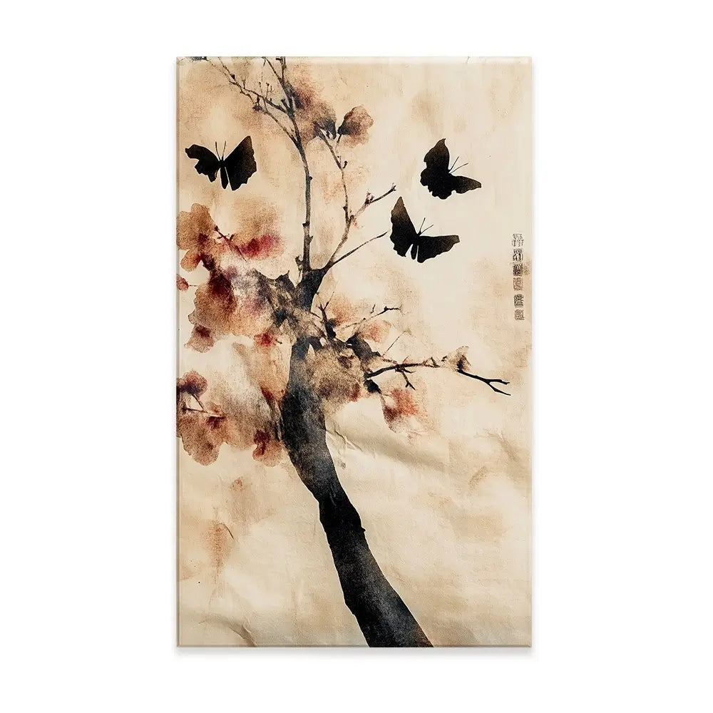 Cherry Butterflies Canvas Print Cherry Butterflies Canvas Print wall art product Treechild