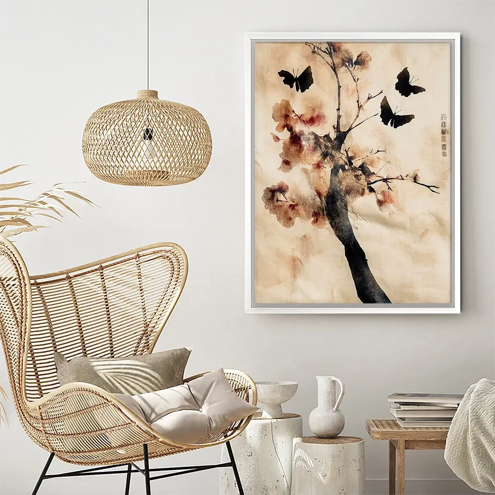 Cherry Butterflies Canvas Print Cherry Butterflies Canvas Print wall art product Treechild
