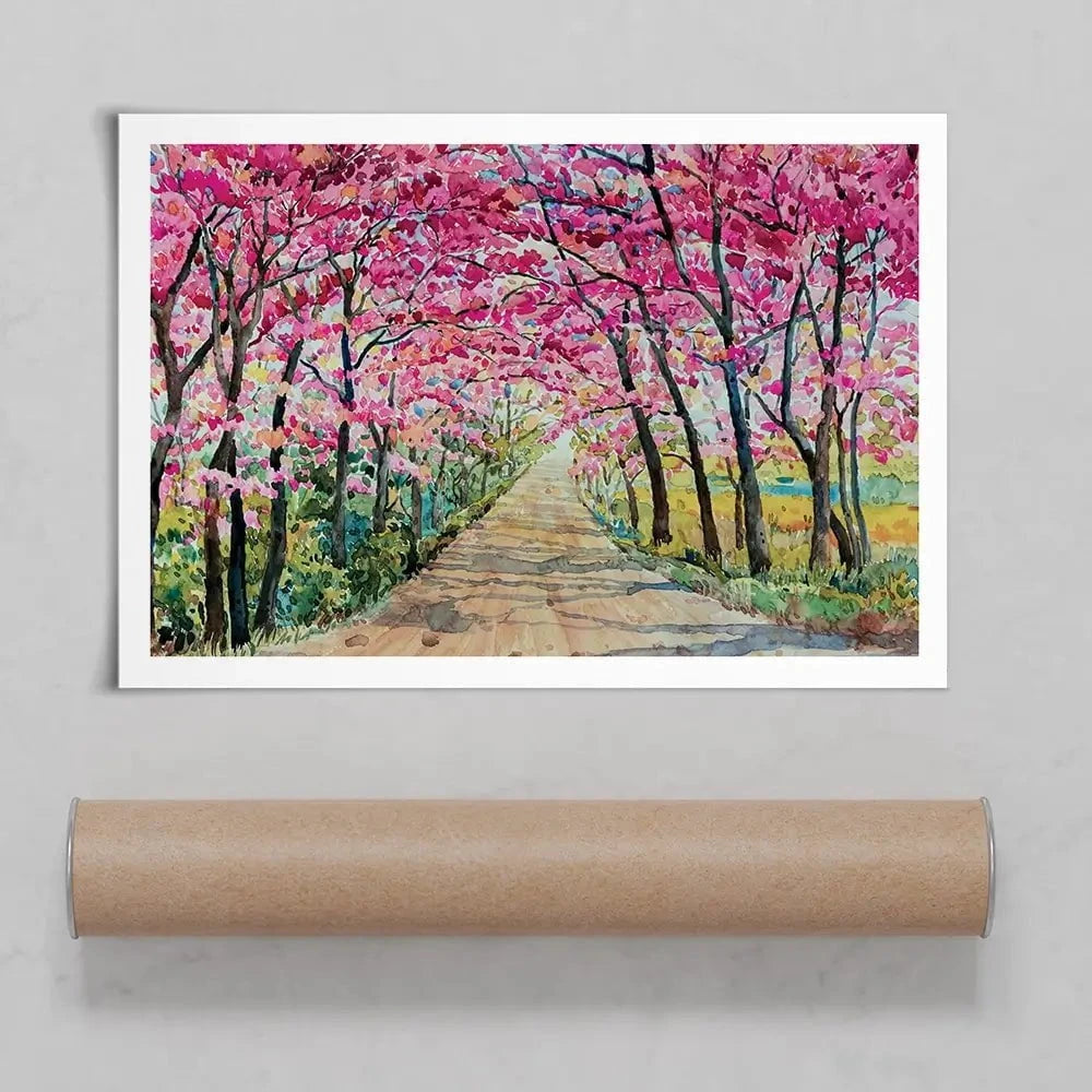 Cherry Tree Path Art Print Cherry Tree Path Art Print wall art product Painterstock / Shutterstock