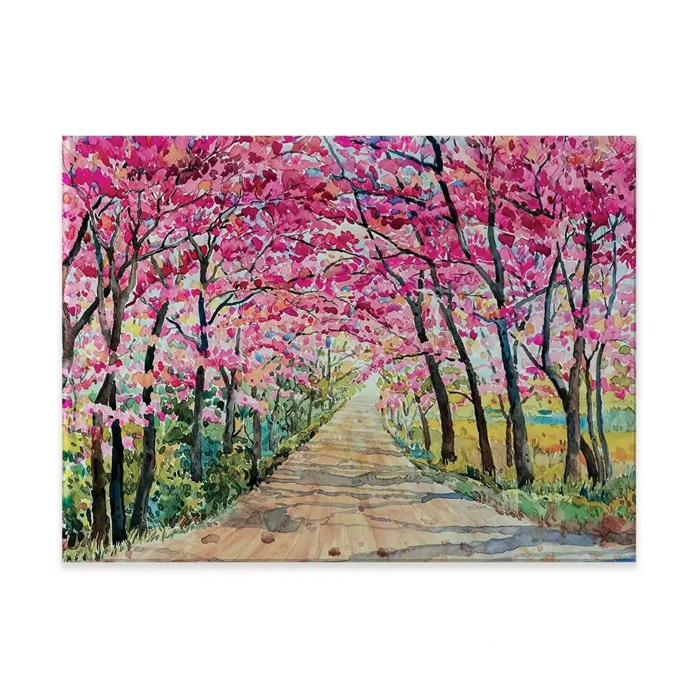 Cherry Tree Path Canvas Print Cherry Tree Path Canvas Print wall art product Painterstock / Shutterstock