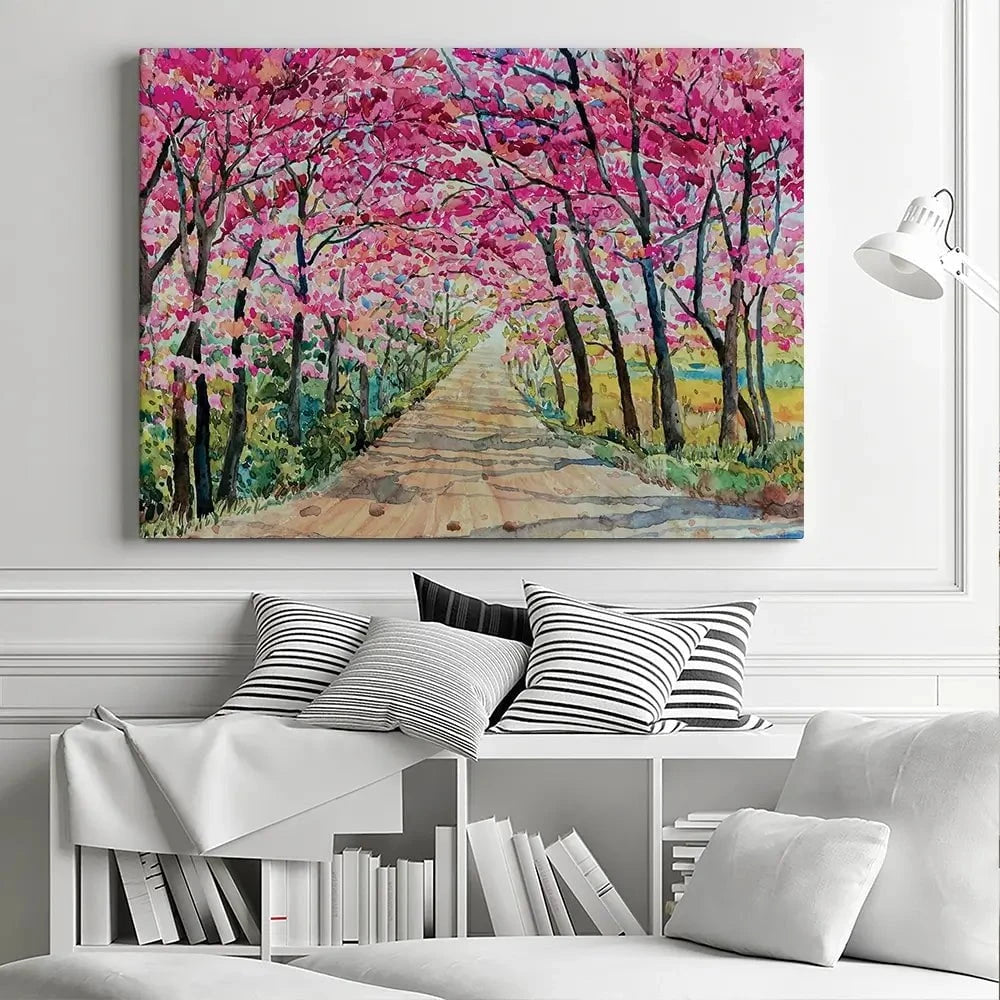 Cherry Tree Path Canvas Print Cherry Tree Path Canvas Print wall art product Painterstock / Shutterstock