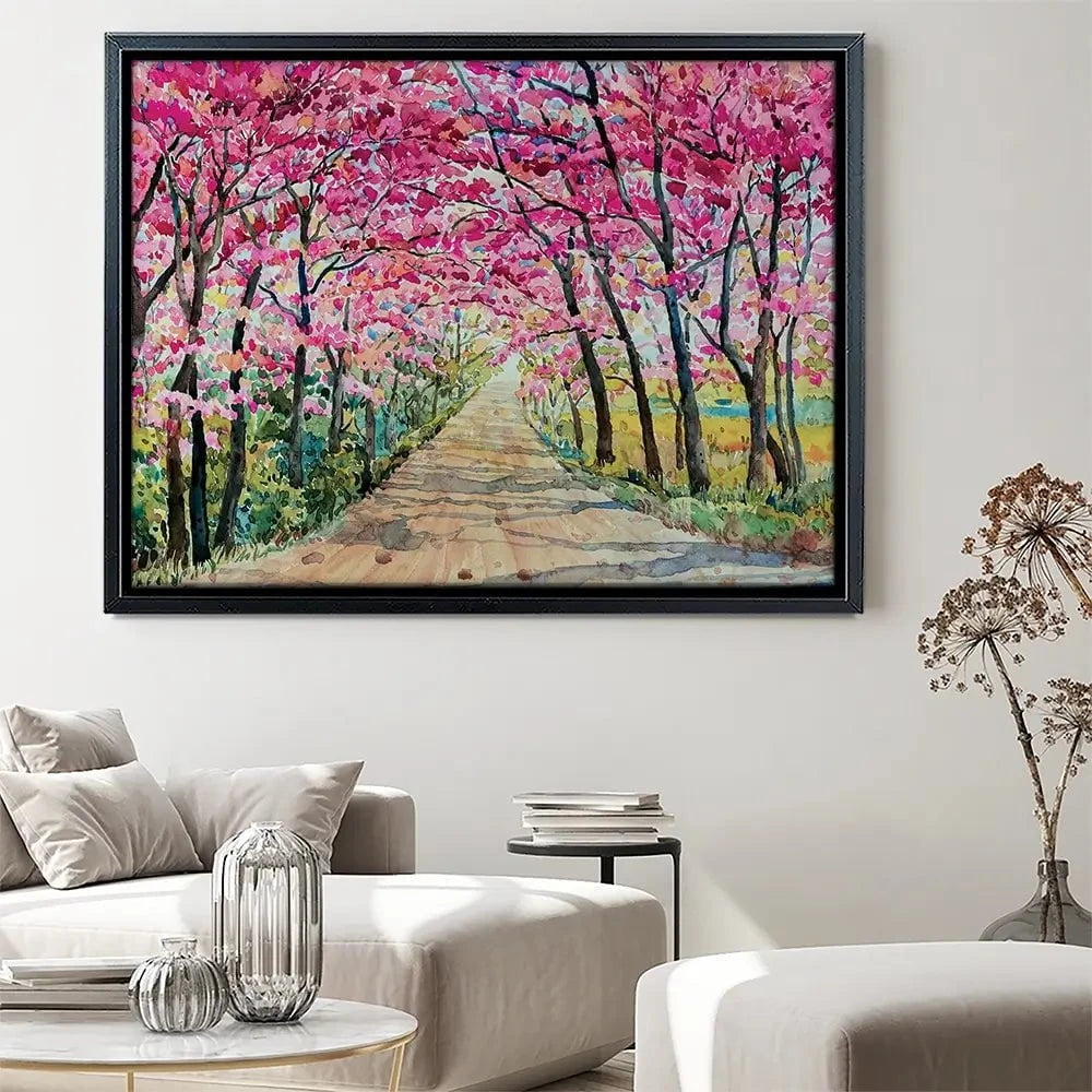 Cherry Tree Path Canvas Print Cherry Tree Path Canvas Print wall art product Painterstock / Shutterstock