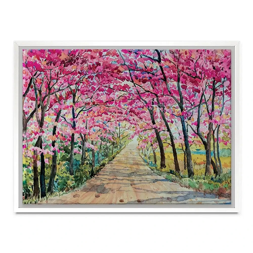 Cherry Tree Path Canvas Print Cherry Tree Path Canvas Print wall art product Painterstock / Shutterstock