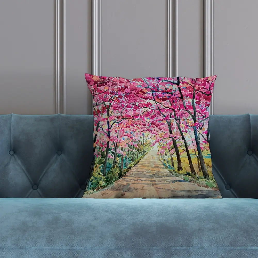 Cherry Tree Path Cushion Cherry Tree Path Cushion wall art product Painterstock / Shutterstock