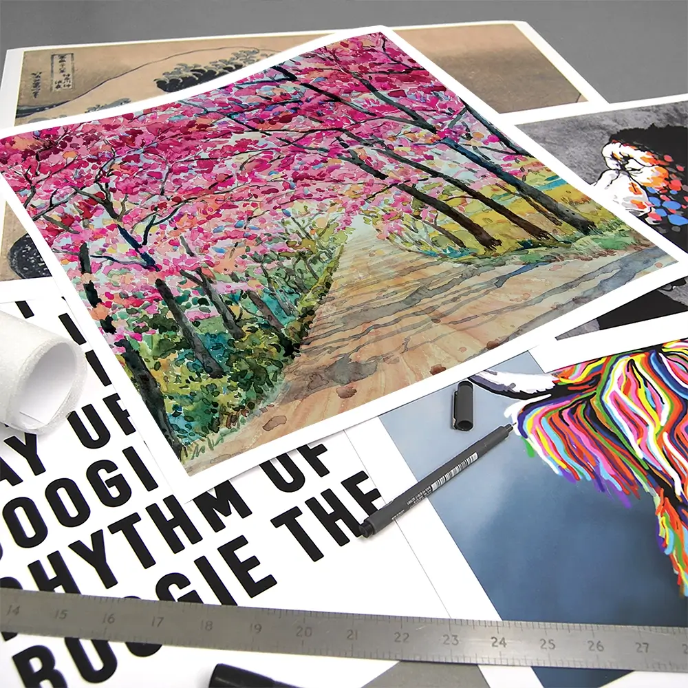 Cherry Tree Path Square Art Print Cherry Tree Path Square Art Print wall art product Painterstock / Shutterstock