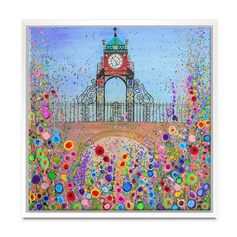 Chester Clock Square Canvas Print Chester Clock Square Canvas Print wall art product Jo Gough