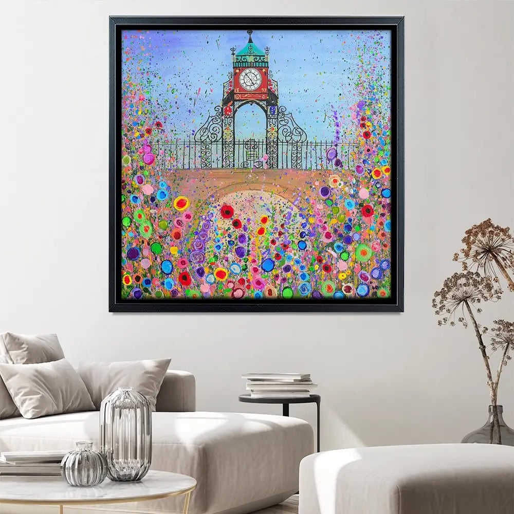 Chester Clock Square Canvas Print Chester Clock Square Canvas Print wall art product Jo Gough