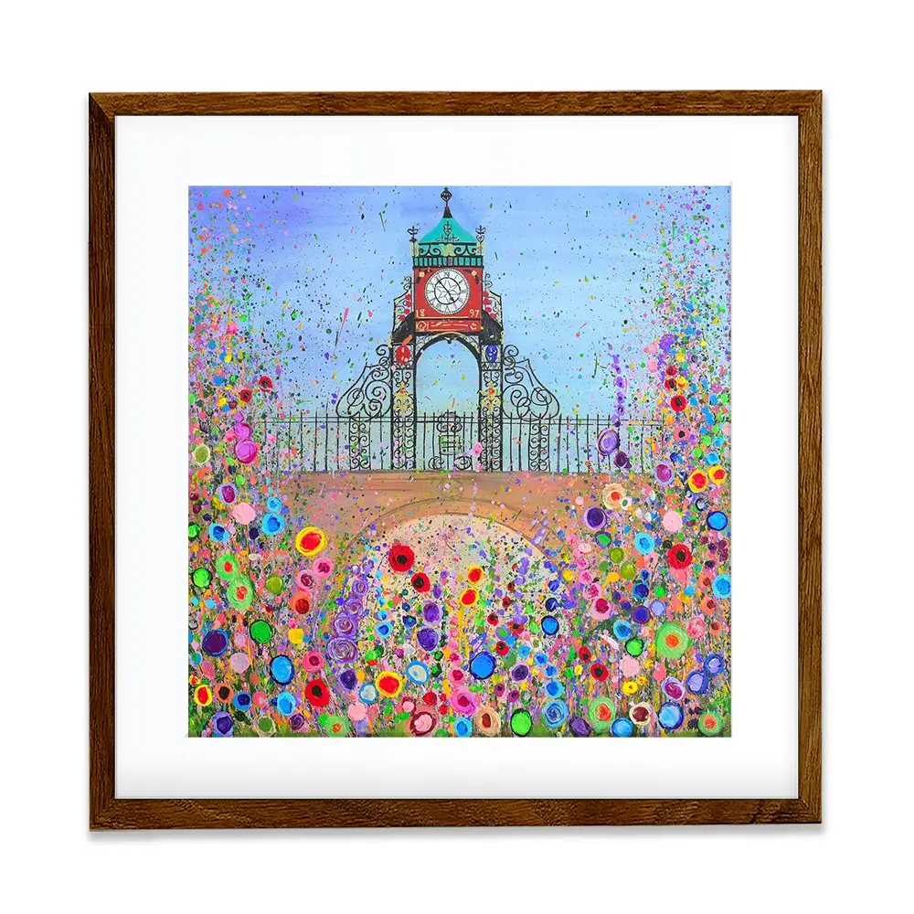 Chester Clock Square Framed Art Print Chester Clock Square Framed Art Print wall art product Jo Gough
