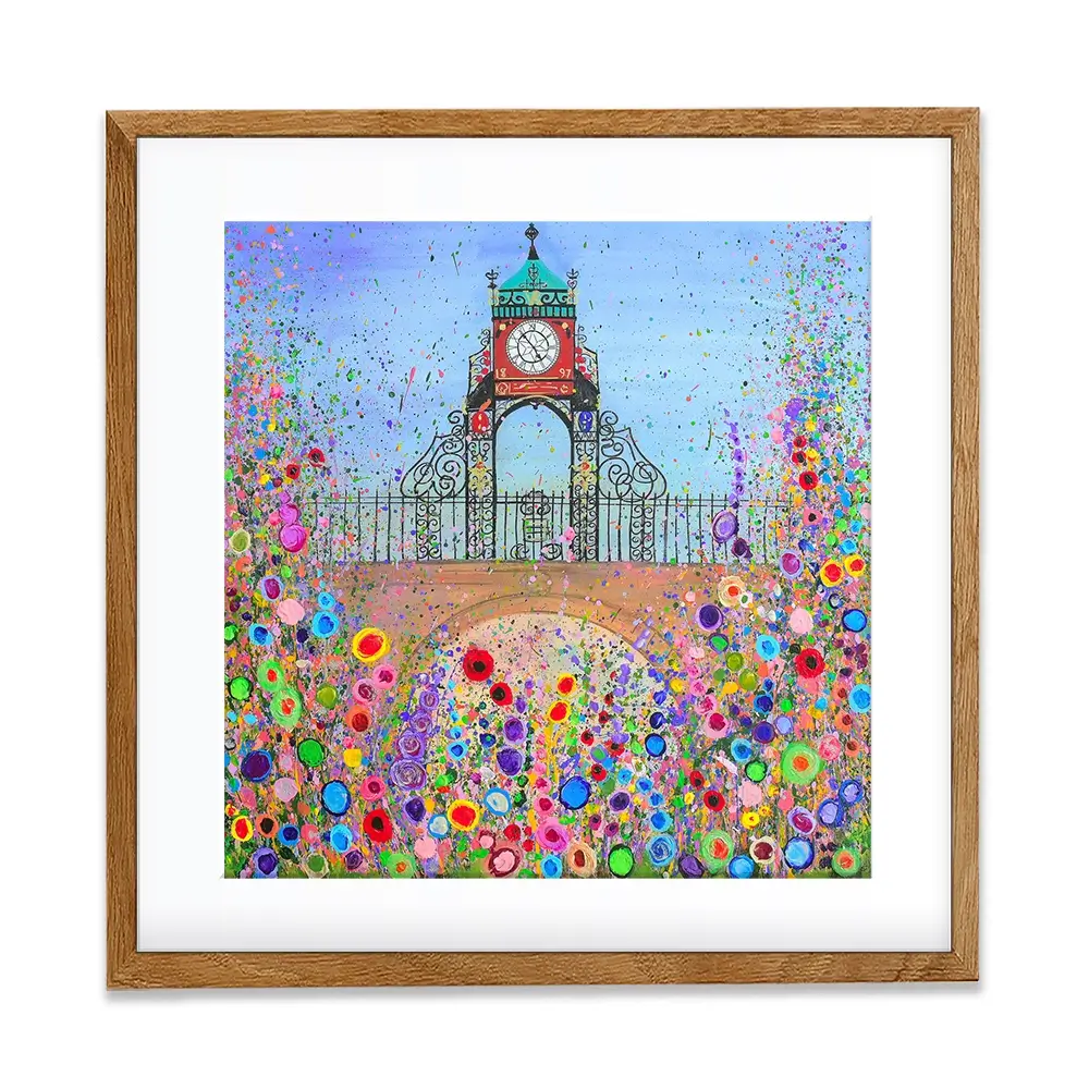 Chester Clock Square Framed Art Print Chester Clock Square Framed Art Print wall art product Jo Gough