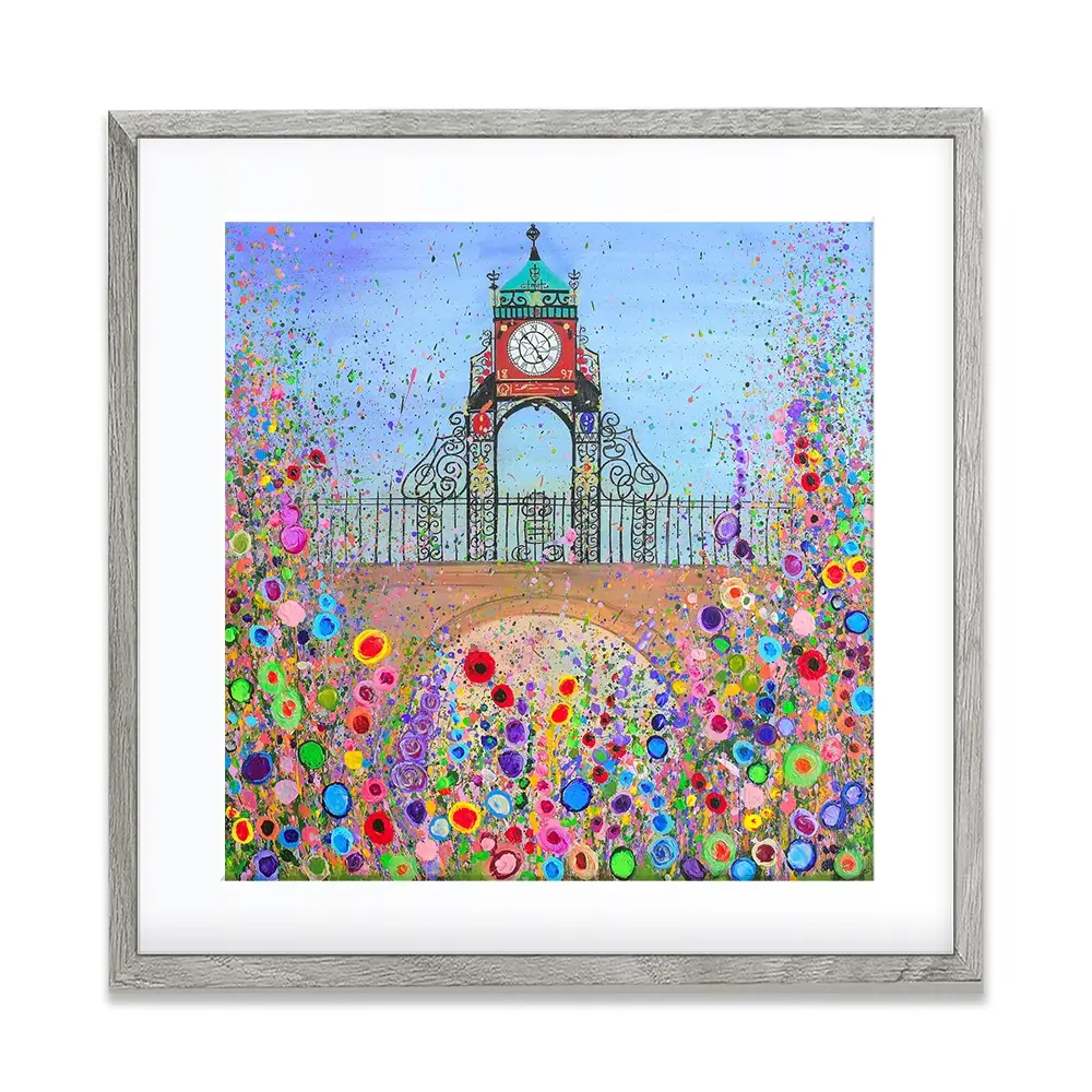 Chester Clock Square Framed Art Print Chester Clock Square Framed Art Print wall art product Jo Gough