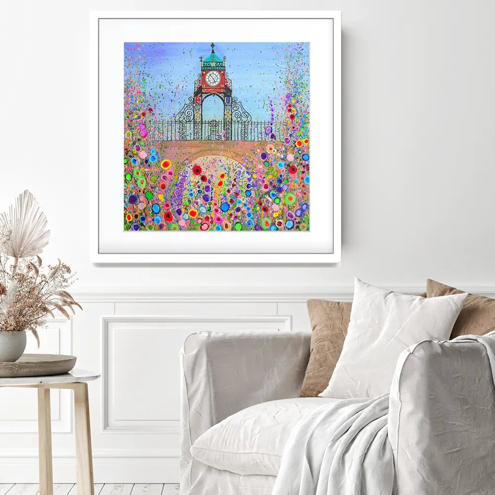 Chester Clock Square Framed Art Print Chester Clock Square Framed Art Print wall art product Jo Gough