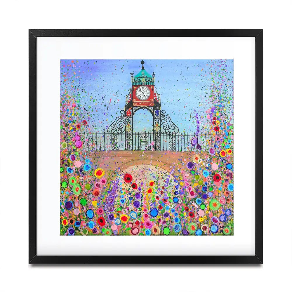 Chester Clock Square Framed Art Print Chester Clock Square Framed Art Print wall art product Jo Gough