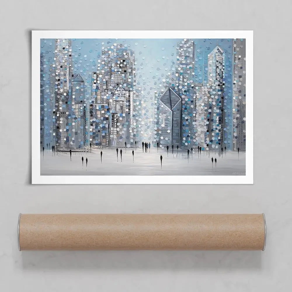 Chicago Blue Art Print Chicago Blue Art Print wall art product Ekaterina Ermilkina