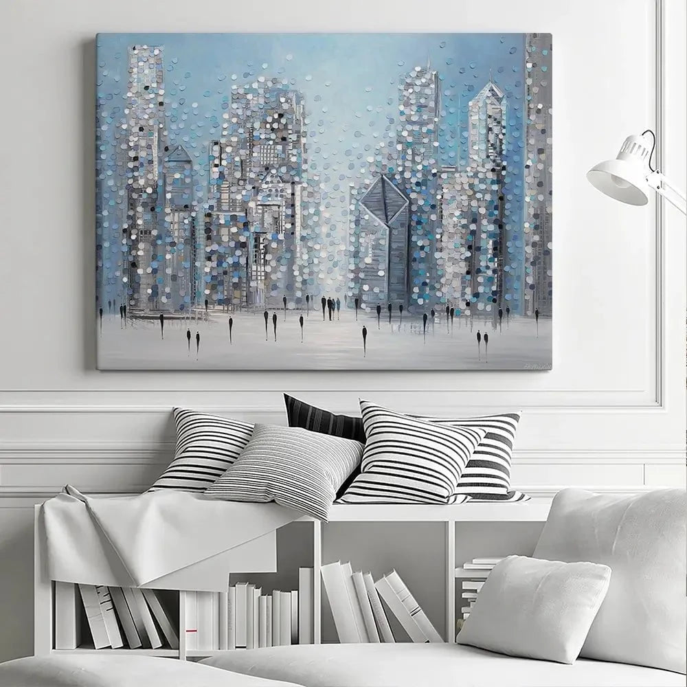 Chicago Blue Canvas Print Chicago Blue Canvas Print wall art product Ekaterina Ermilkina