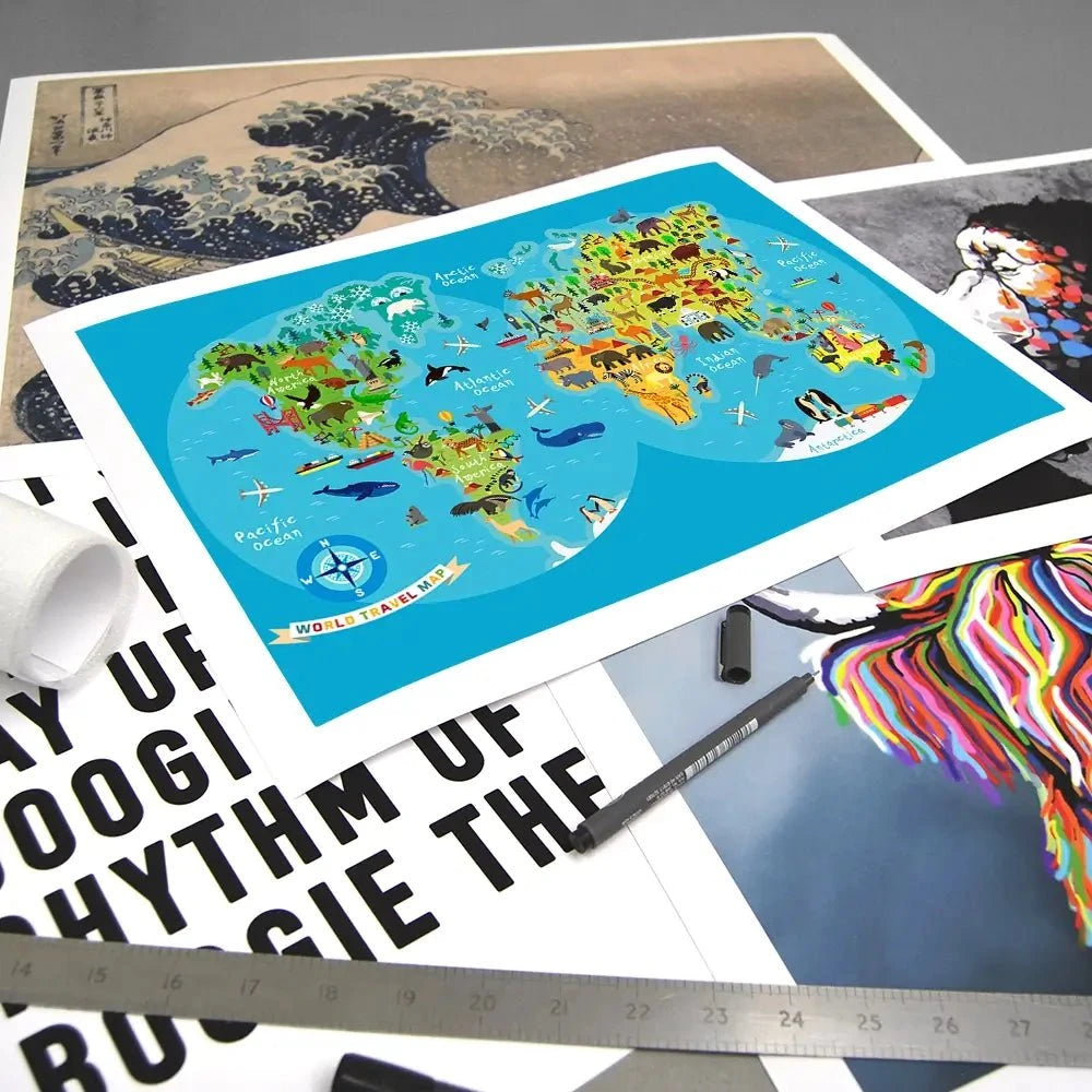 Children's World Map Art Print Children's World Map Art Print wall art product Moloko88 / Shutterstock