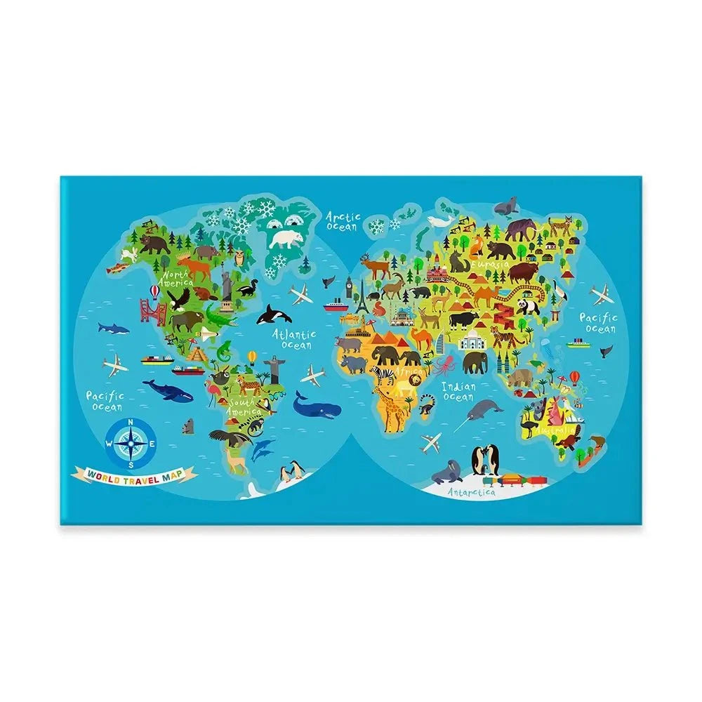 Children's World Map Canvas Print Children's World Map Canvas Print wall art product Moloko88 / Shutterstock