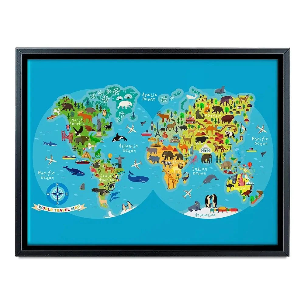 Children's World Map Canvas Print Children's World Map Canvas Print wall art product Moloko88 / Shutterstock