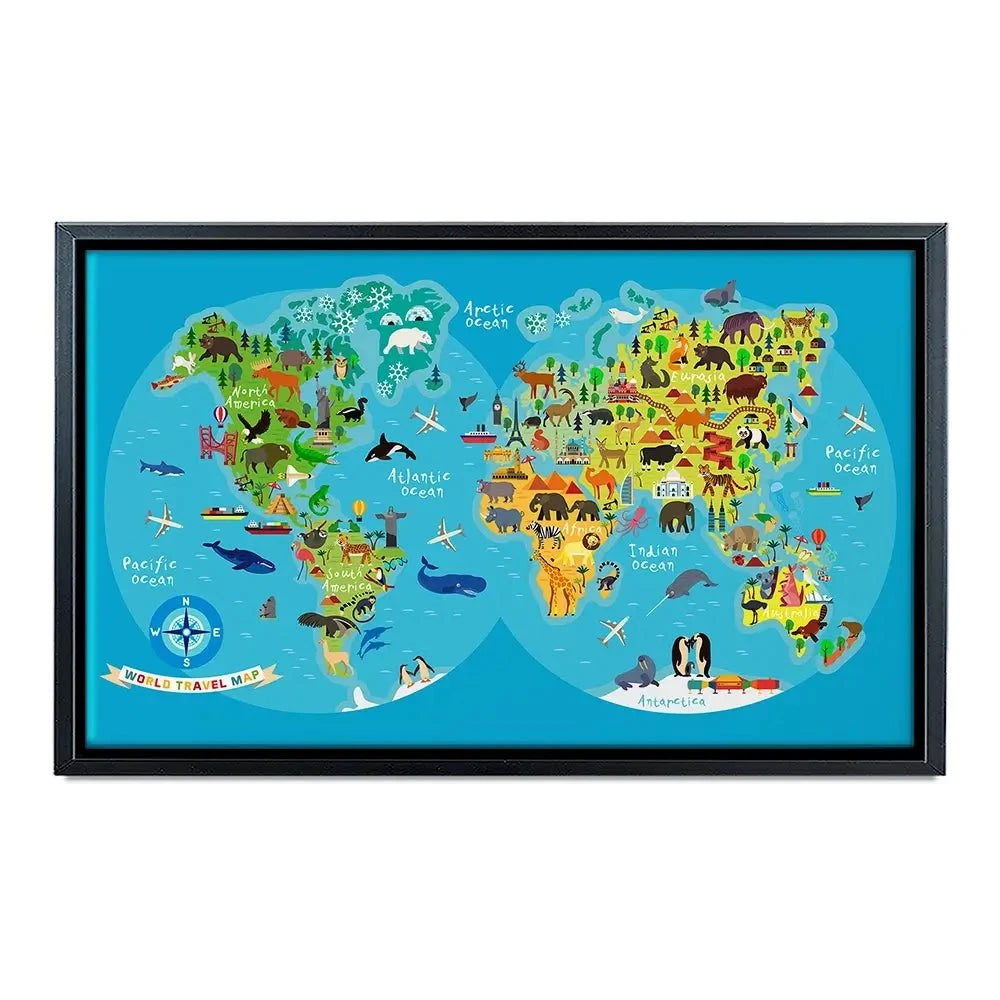 Children's World Map Canvas Print Children's World Map Canvas Print wall art product Moloko88 / Shutterstock