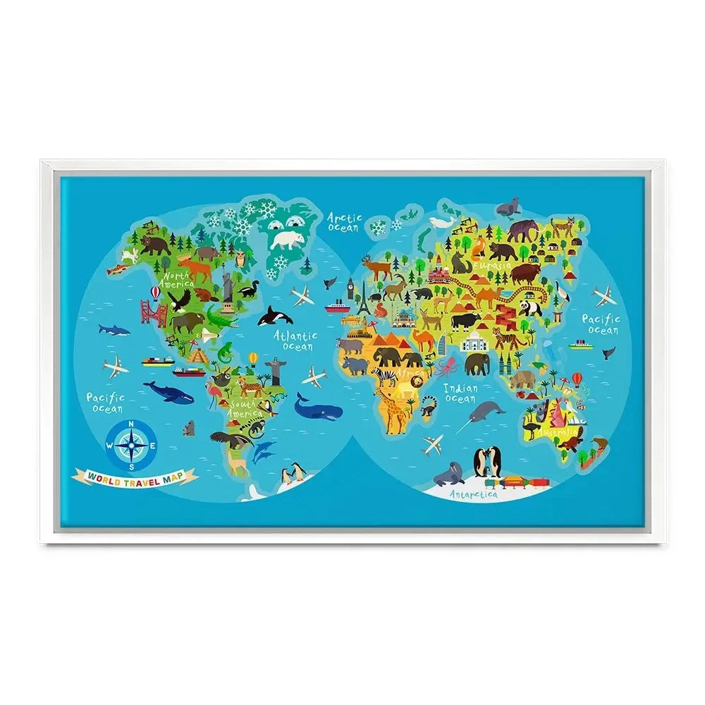 Children's World Map Canvas Print Children's World Map Canvas Print wall art product Moloko88 / Shutterstock