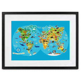Children's World Map Framed Art Print Children's World Map Framed Art Print wall art product Moloko88 / Shutterstock