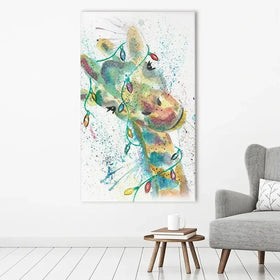 Christmas Giraffe Canvas Print Christmas Giraffe Canvas Print wall art product Jamie Taylor