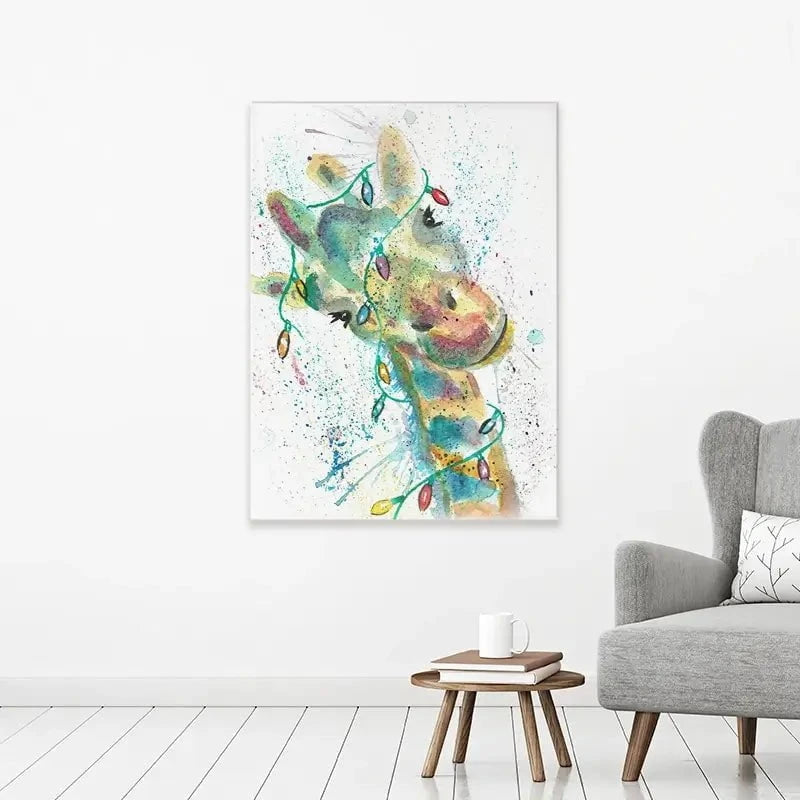 Christmas Giraffe Canvas Print Christmas Giraffe Canvas Print wall art product Jamie Taylor