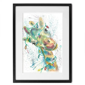 Christmas Giraffe Framed Art Print Christmas Giraffe Framed Art Print wall art product Jamie Taylor