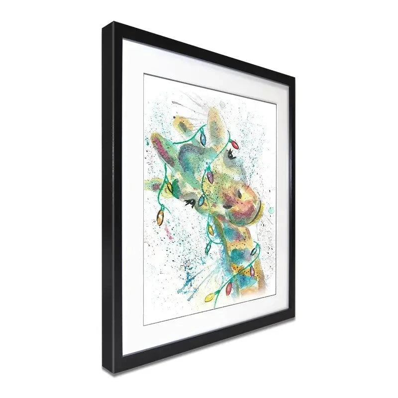 Christmas Giraffe Framed Art Print Christmas Giraffe Framed Art Print wall art product Jamie Taylor