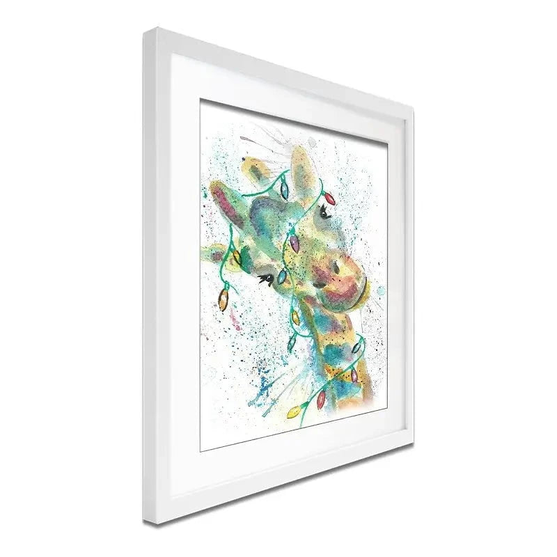 Christmas Giraffe Framed Art Print Christmas Giraffe Framed Art Print wall art product Jamie Taylor