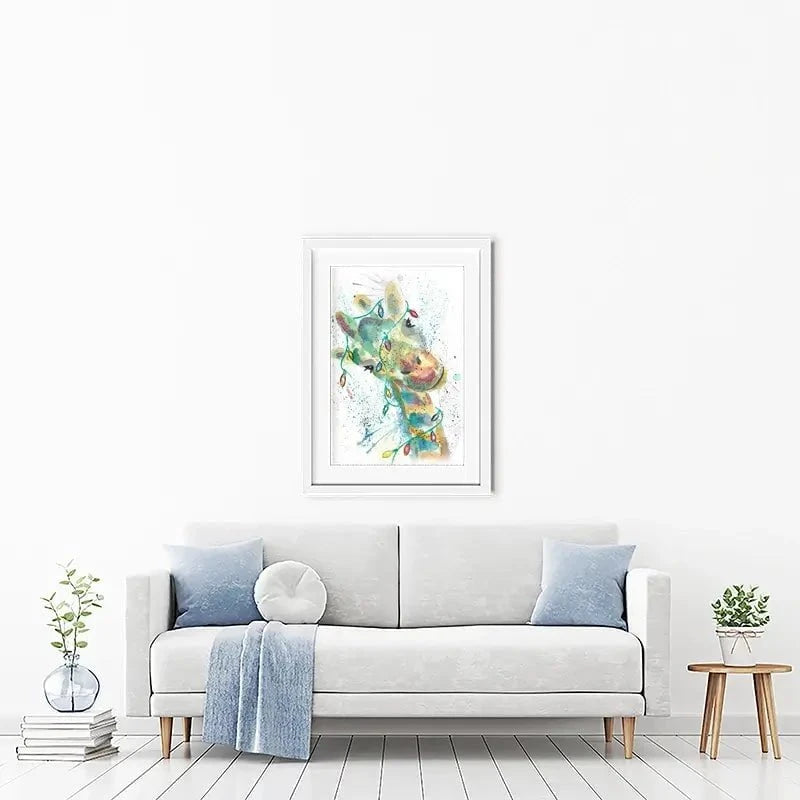 Christmas Giraffe Framed Art Print Christmas Giraffe Framed Art Print wall art product Jamie Taylor