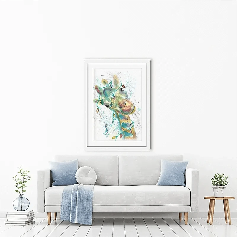 Christmas Giraffe Framed Art Print Christmas Giraffe Framed Art Print wall art product Jamie Taylor