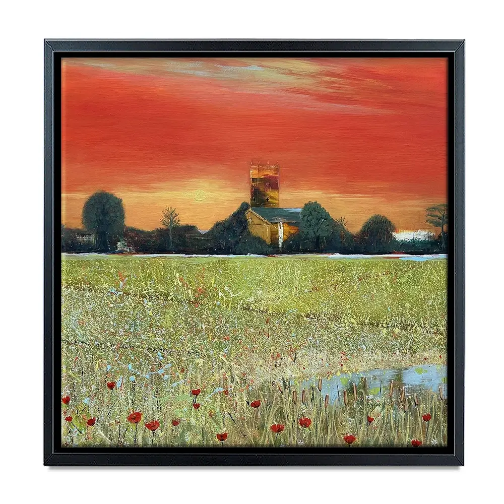 Church Scene Square Canvas Print Church Scene Square Canvas Print wall art product Karen Sutton