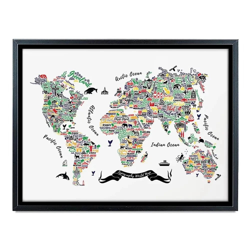 Cities World Map Canvas Print Cities World Map Canvas Print wall art product Moloko88 / Shutterstock