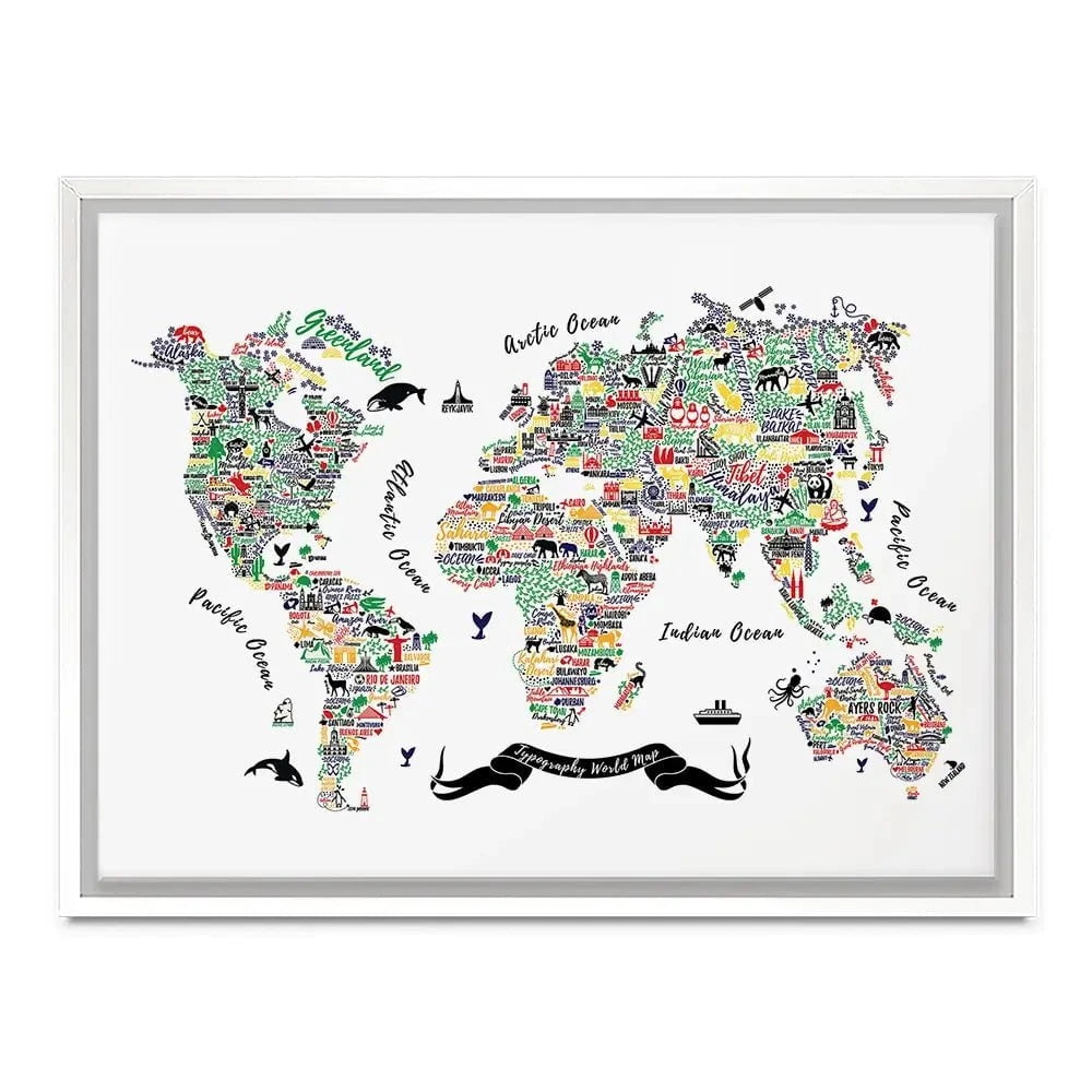 Cities World Map Canvas Print Cities World Map Canvas Print wall art product Moloko88 / Shutterstock