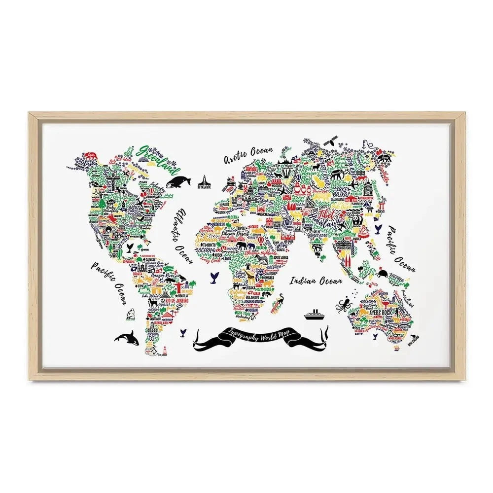 Cities World Map Canvas Print Cities World Map Canvas Print wall art product Moloko88 / Shutterstock