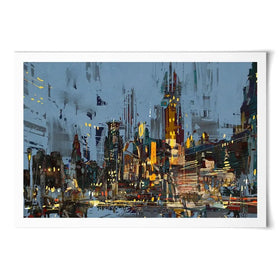 City Lights At Night Art Print City Lights At Night Art Print wall art product Tithi Luadthong / Shutterstock