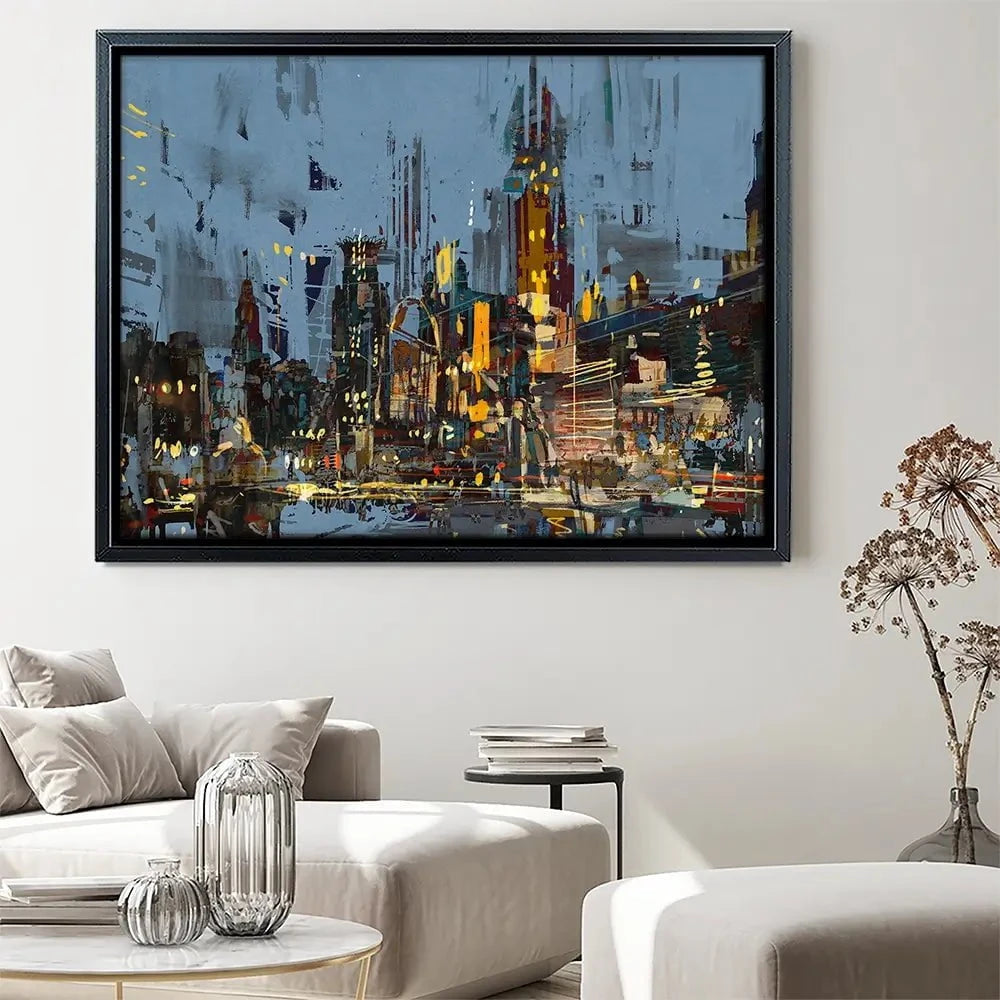 City Lights At Night Canvas Print City Lights At Night Canvas Print wall art product Tithi Luadthong / Shutterstock
