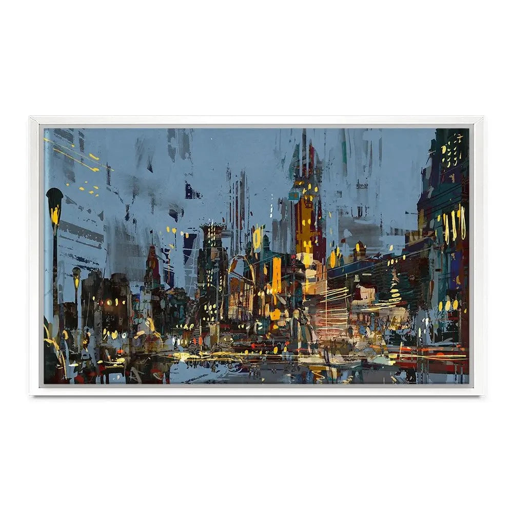 City Lights At Night Canvas Print City Lights At Night Canvas Print wall art product Tithi Luadthong / Shutterstock