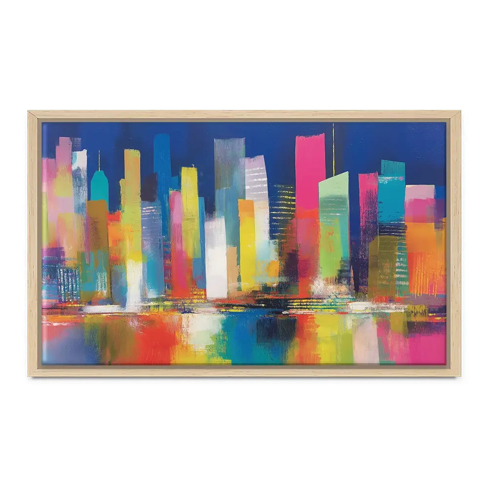 City Lights At Night Time Canvas Print City Lights At Night Time Canvas Print wall art product Chromatic Storm Studio