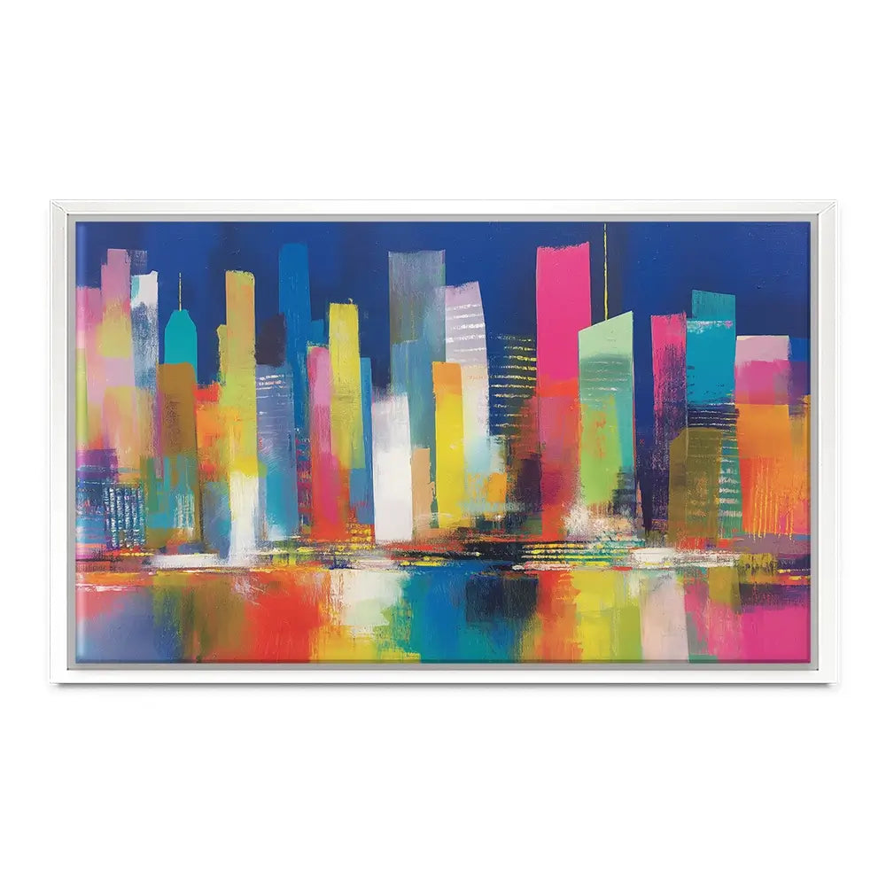 City Lights At Night Time Canvas Print City Lights At Night Time Canvas Print wall art product Chromatic Storm Studio