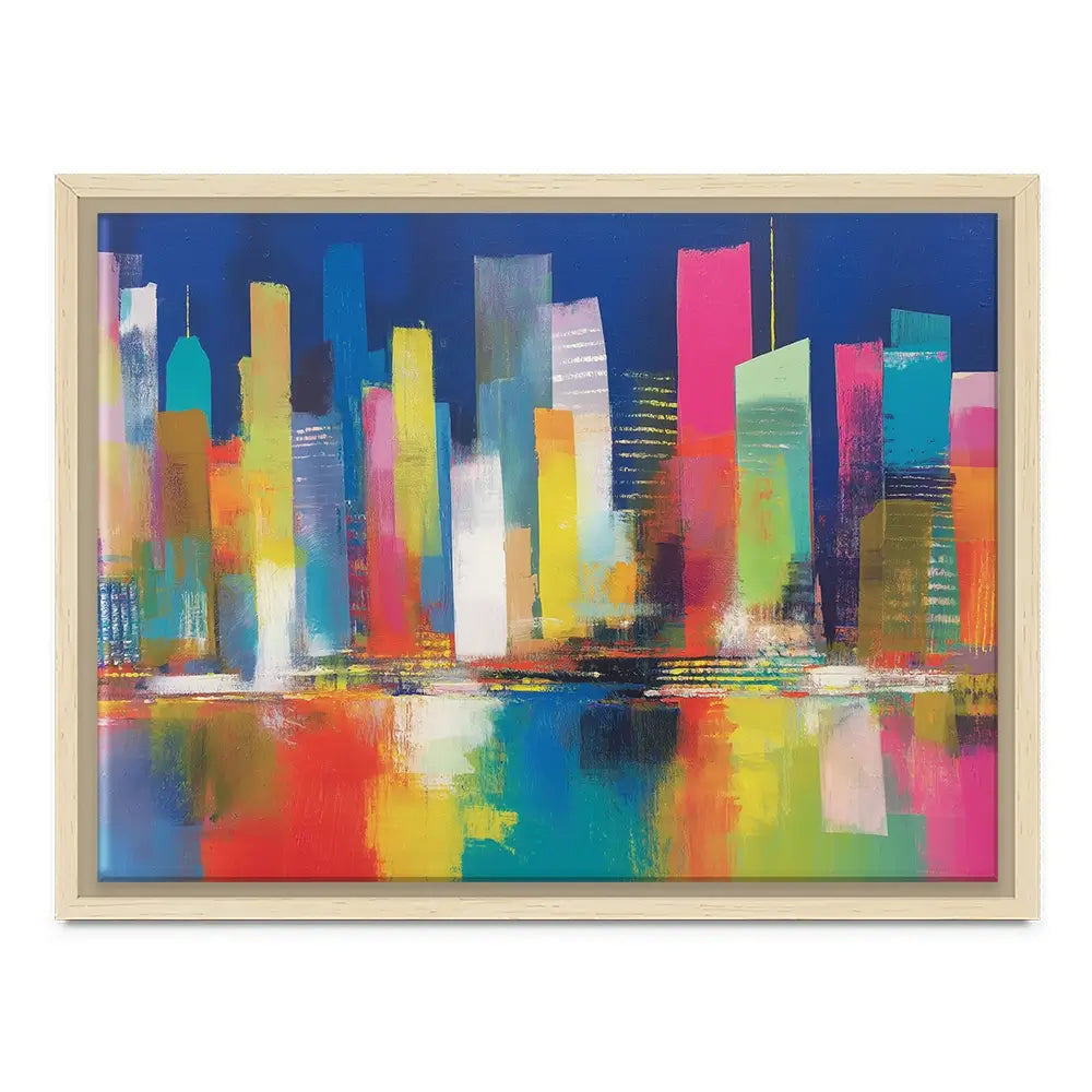 City Lights At Night Time Canvas Print City Lights At Night Time Canvas Print wall art product Chromatic Storm Studio