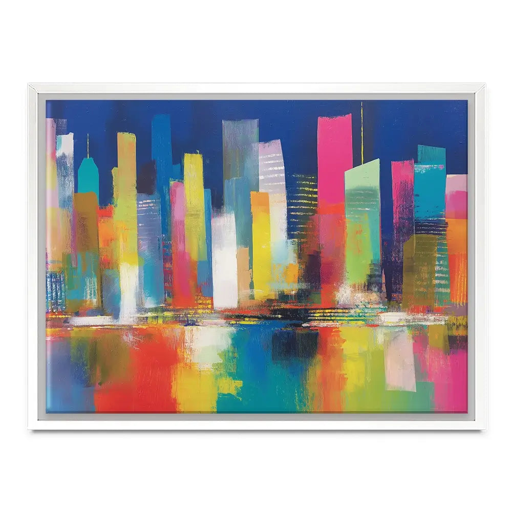 City Lights At Night Time Canvas Print City Lights At Night Time Canvas Print wall art product Chromatic Storm Studio