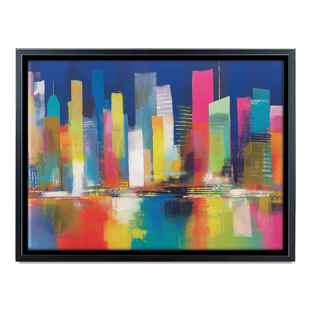 City Lights At Night Time Canvas Print City Lights At Night Time Canvas Print wall art product Chromatic Storm Studio