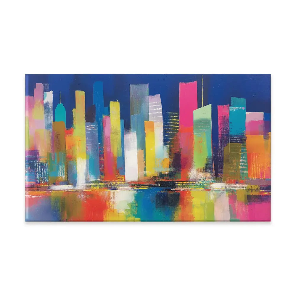 City Lights At Night Time Canvas Print City Lights At Night Time Canvas Print wall art product Chromatic Storm Studio